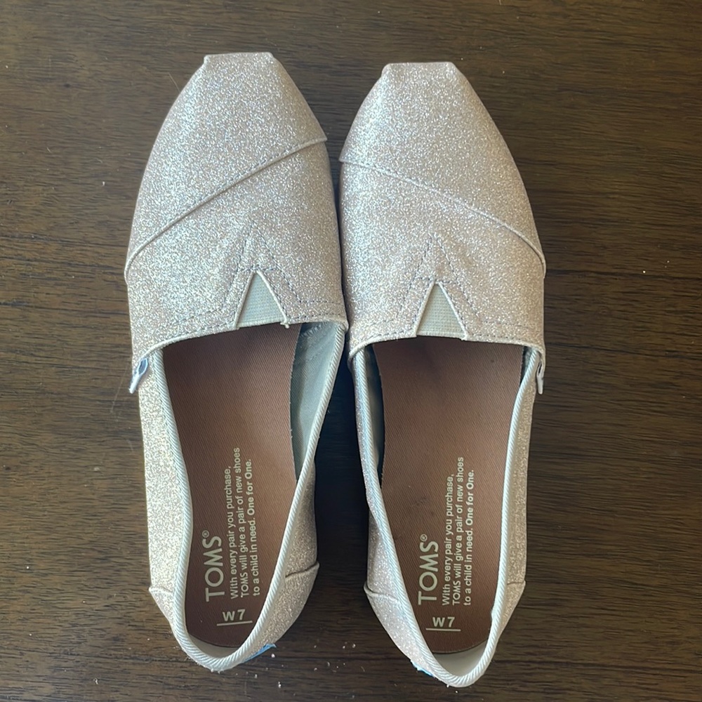 Sparkly Toms Size 7